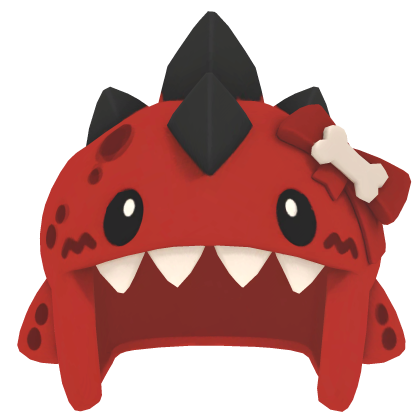 Cute Red Dinosaur Bone-Bow Helmet