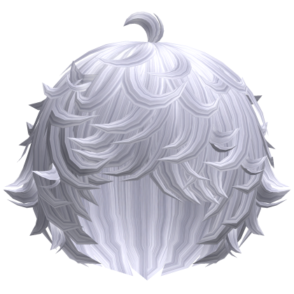cute silver kawaii messy lamb curly wavy hair