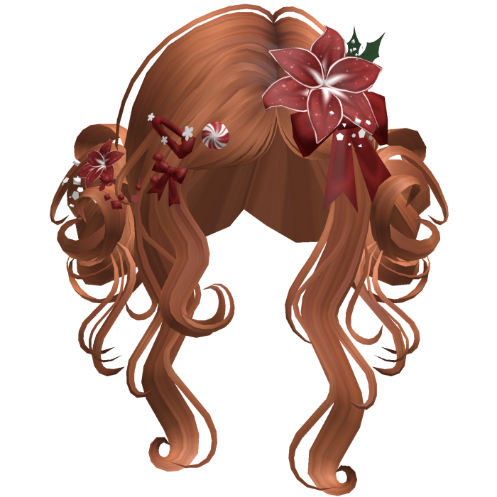 ♡ Christmas Flowery Twin Buns (Ginger)
