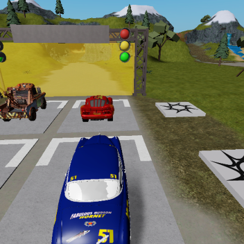 Racing from the cartoon Lightning McQueen