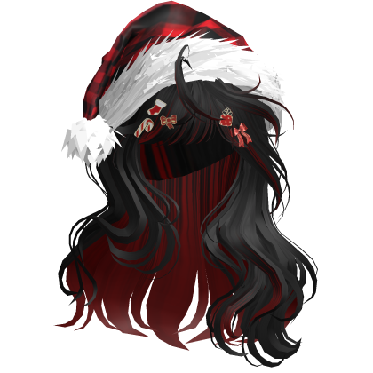 Lush Christmas Waves w/Santa Hat (Black&Red)