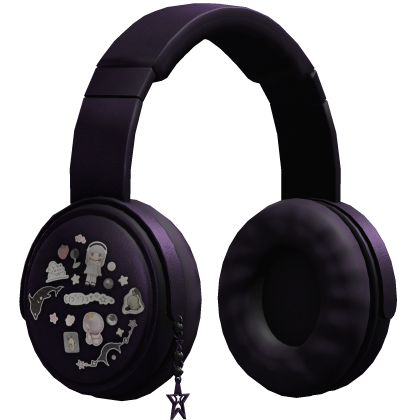 Cute Y2K Sticker Headphones (Purple)