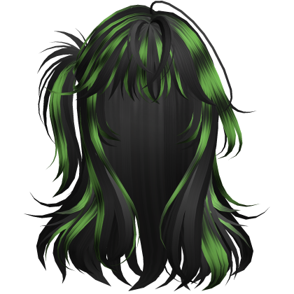 Black&Green Raccoon Lush Half Up Hair Roblox item