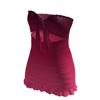 BB Cute Bow Tied Wrap Summer Dress Dark Red Ombre