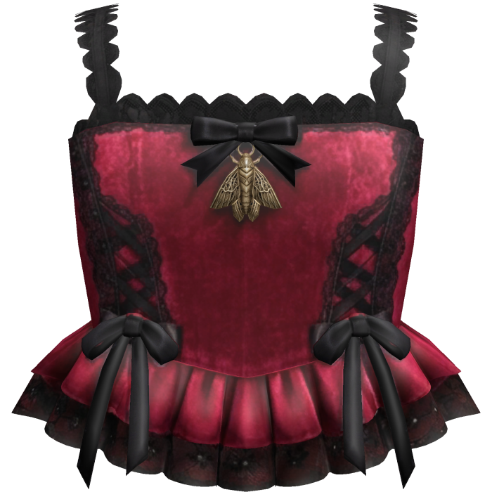 Red Black Lace Corset Top