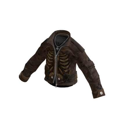 Skeleton Graphic Zip Jacket (Brown)
