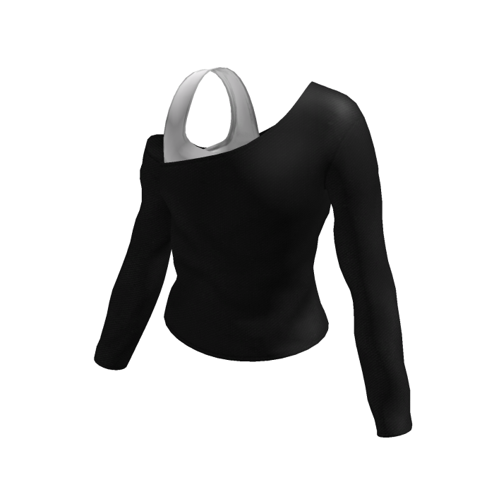Black off shoulder shirt with white top