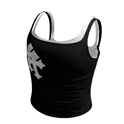 Black flaredenim Swag ギミック クロスチャーム　Y2K Black Y2K Chrome Cross Double Top | Roblox Item - Rolimon's