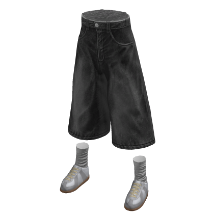 Distressed Shorts Gray Denim Designer Baggy Jorts