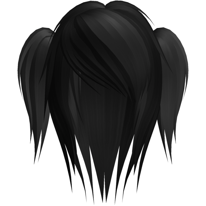 black moe emo scene hair w pigtails
