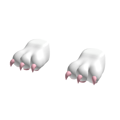 White Cat Slippers + Pink Nails