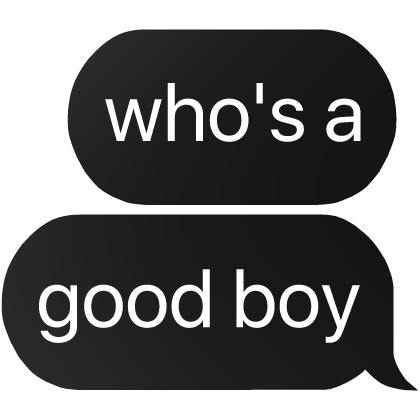 who's a good boy text