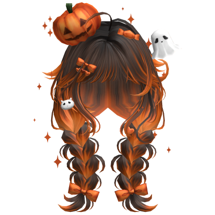 Halloween Cute Pumpkin Braids (Brown&Orange) Roblox item