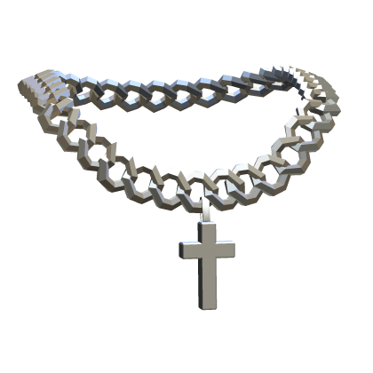 silver chrome cross chain necklace