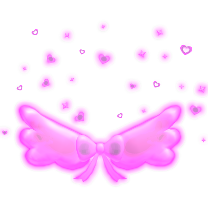 [GLOWING] Pink Heart Angel Wings Cute Aura