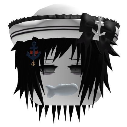 Vkei Emo Cute Sailor Hair With Captain Black Fish