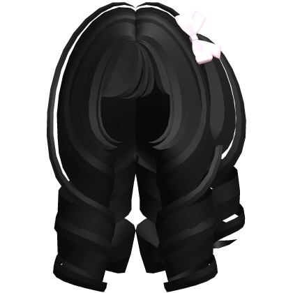 black kawaii dolly lolita curls w bow Roblox item