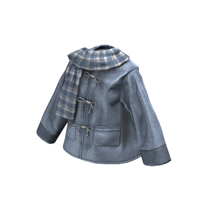 Blue Cute Winter Coat w/ Scarf