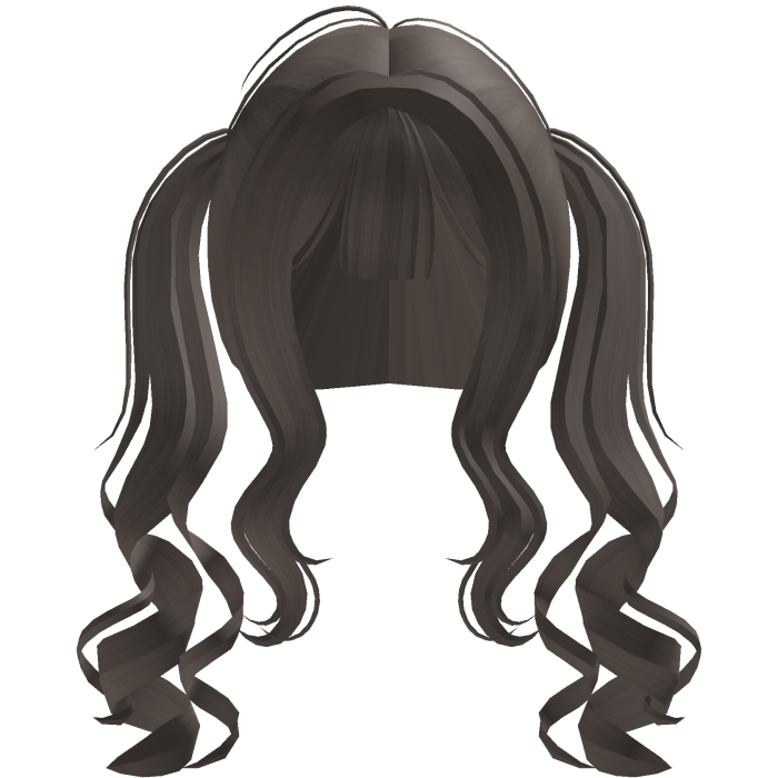 cute front curly pigtails w bangs in dust brown