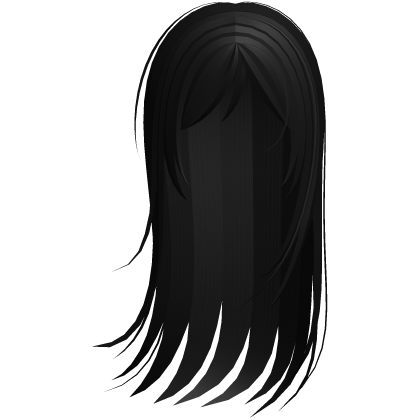 long windy ghost anime girl hair in black Roblox item