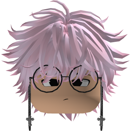 fluffy emo messy anime hair y2k (Pink) Roblox item