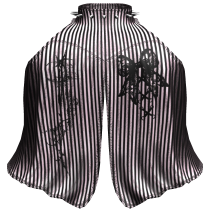 ♱ emo flowy striped spiked dress in pink & black Roblox item