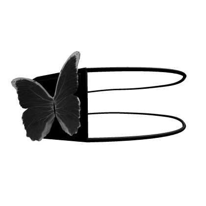 Black Eye Patch With Black Butterfly