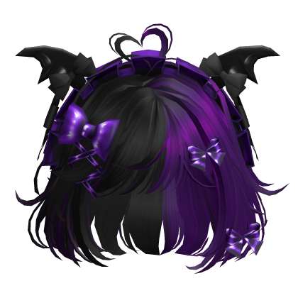 Goth Bob w/Maid Headband (Black&Purple)