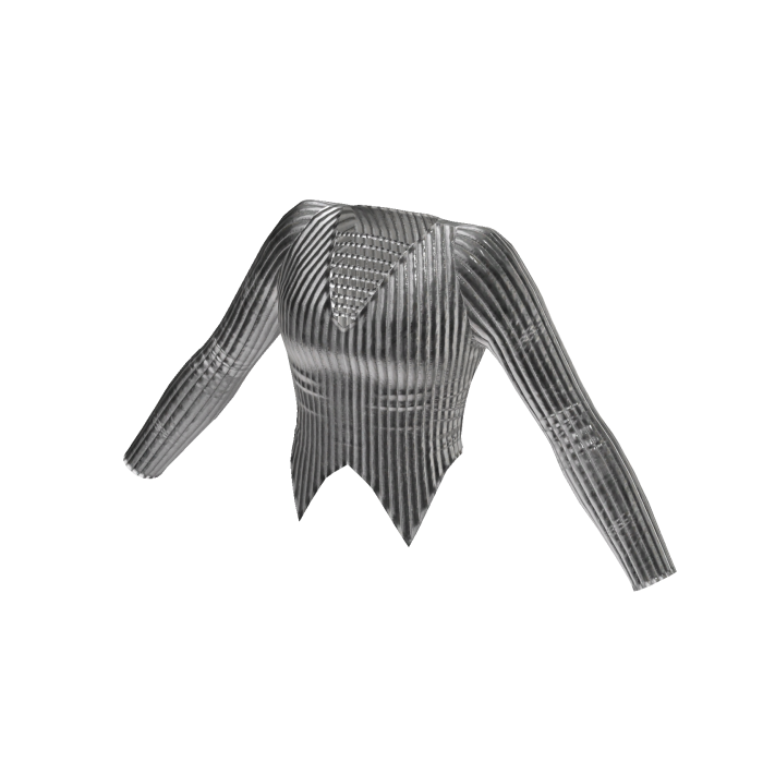Triangle Hem Top (Silver Chrome)