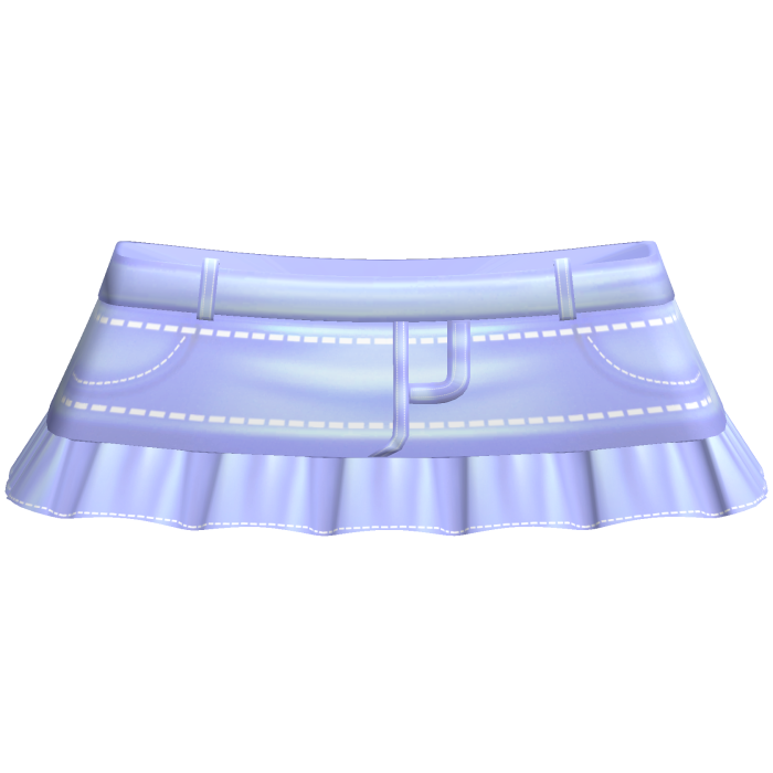 ♡ cute ruffled light denim skirt 