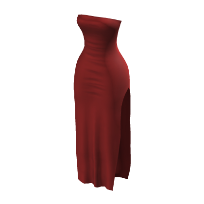 BB Red Slim Side Slit Slip Dress