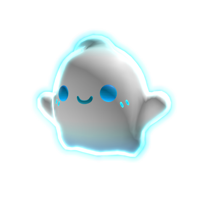 Cute Neon Ghost - Blue
