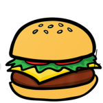 Burgers and French fries and waters
