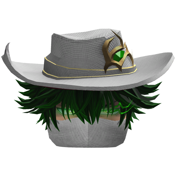 Fluffy Hair with Mask & Hat - White Green