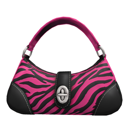 Hot pink zebra black shoulder bag
