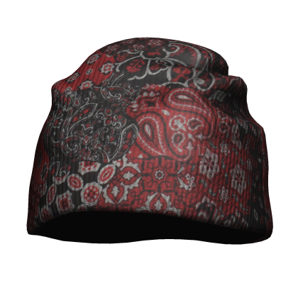 Red Paisley Oversized Beanie Roblox item