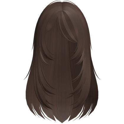 ♡꒰sweet long hair w sideswept bangs brown꒱