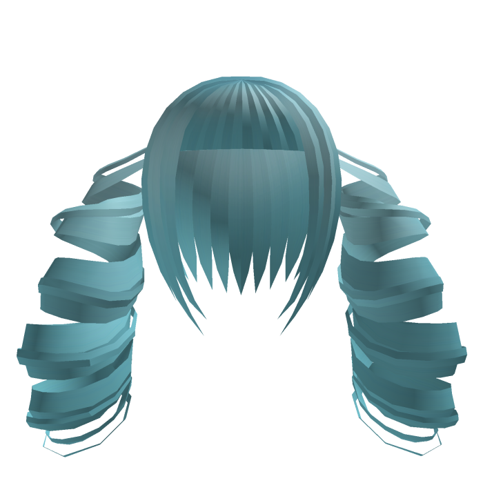 Long Curly Goth Pigtails blue
