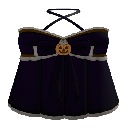 Halloween Pumpkin Coquette Dress | Dark Purple Roblox item