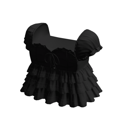 3.0 Black Cute Ruffled Doll Dress Angel Babydoll thumbnail