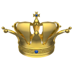 Gold Crown and Blue Diamonds