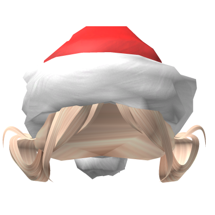🎅 🎄 blonde hair with christmas santa hat cheap  Roblox item