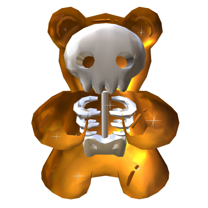 Skeleton Orange Gummy Bear Sparkle Aura Confetti Roblox item