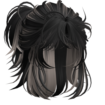 Anime Androg Wolfcut Ponytail Black&Ash
