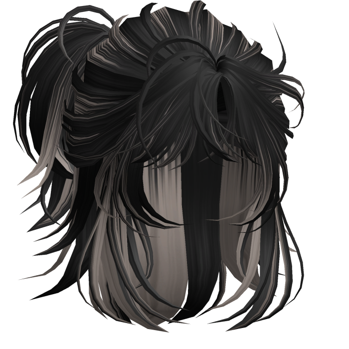 Anime Androg Wolfcut Ponytail Black&Ash
