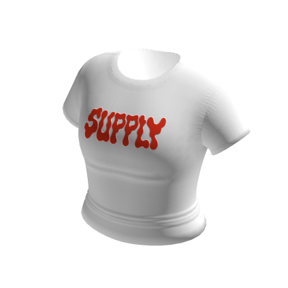 SUPPLY Red Graphic Crop Top White Streetwear