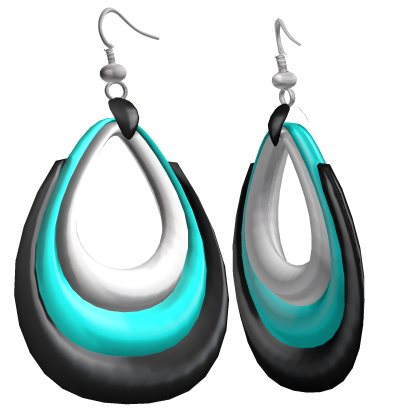 Teal & Black 2000s Harajuku Ear Hoops Y2K
