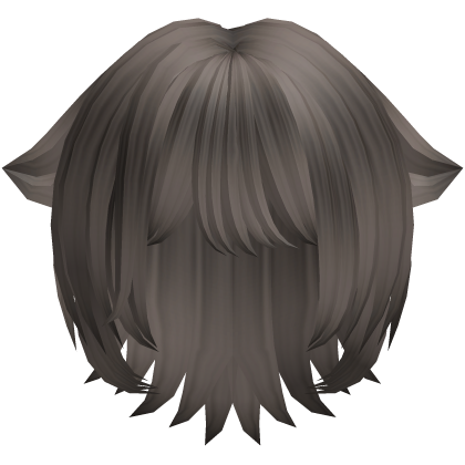 cute short anime cat girl hair in ash brown