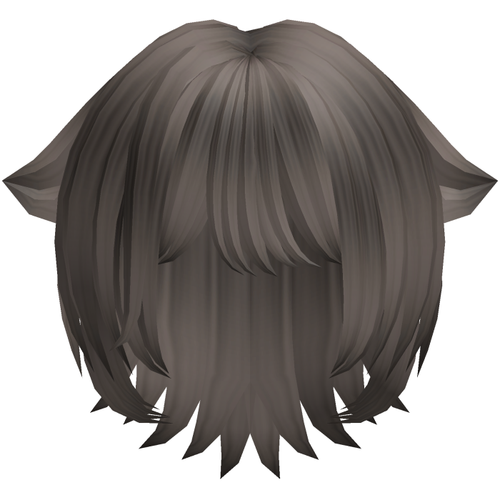 cute short anime cat girl hair in ash brown
