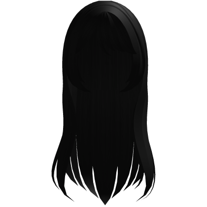 ♡︎﹕black long straight doll hair Roblox item